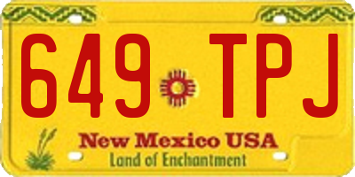 NM license plate 649TPJ
