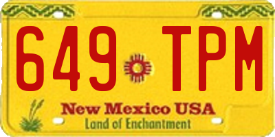 NM license plate 649TPM