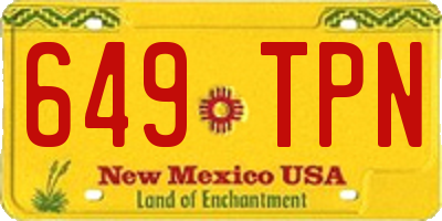 NM license plate 649TPN