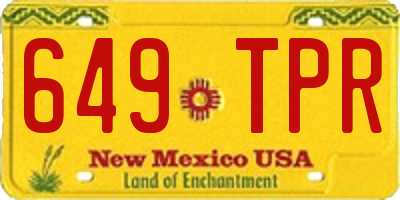 NM license plate 649TPR