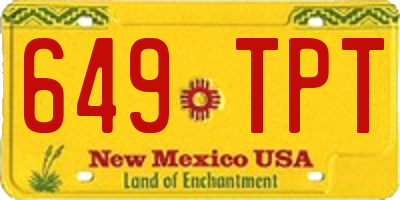 NM license plate 649TPT