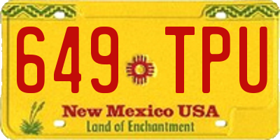 NM license plate 649TPU