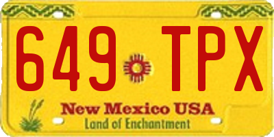 NM license plate 649TPX