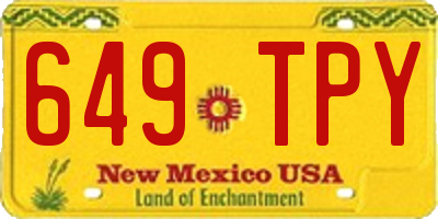 NM license plate 649TPY