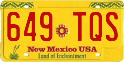 NM license plate 649TQS
