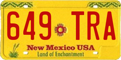 NM license plate 649TRA