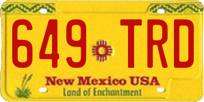 NM license plate 649TRD