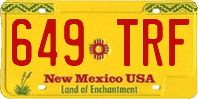 NM license plate 649TRF