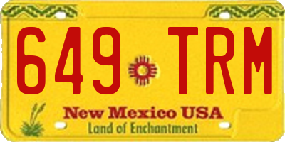 NM license plate 649TRM