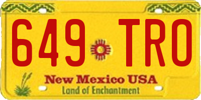 NM license plate 649TRO