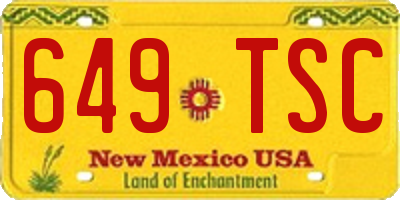NM license plate 649TSC