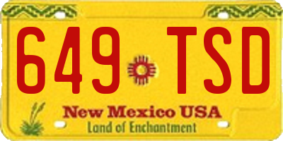 NM license plate 649TSD