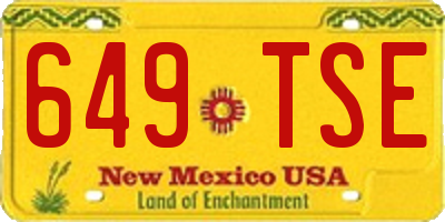 NM license plate 649TSE