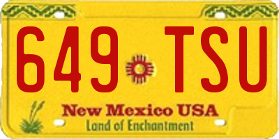 NM license plate 649TSU