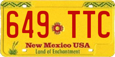 NM license plate 649TTC