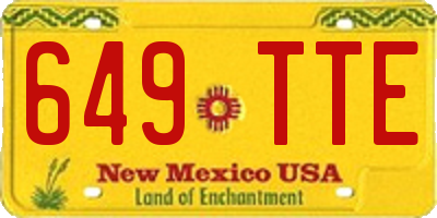 NM license plate 649TTE