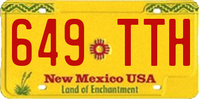 NM license plate 649TTH