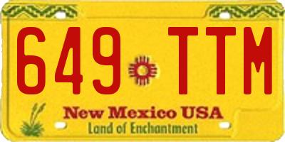 NM license plate 649TTM