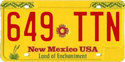 NM license plate 649TTN