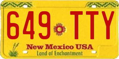 NM license plate 649TTY