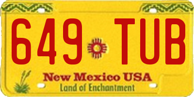 NM license plate 649TUB