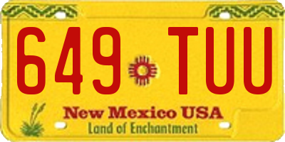 NM license plate 649TUU