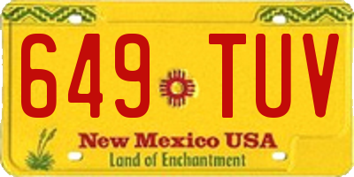 NM license plate 649TUV
