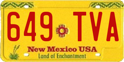 NM license plate 649TVA