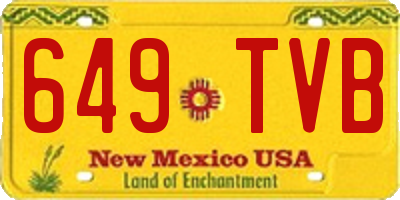 NM license plate 649TVB