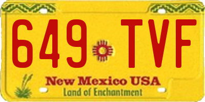 NM license plate 649TVF