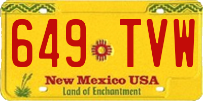NM license plate 649TVW