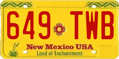 NM license plate 649TWB