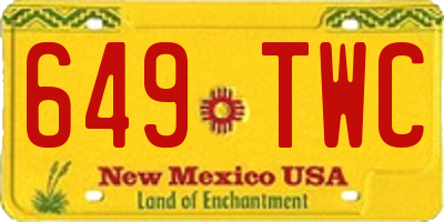 NM license plate 649TWC