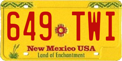 NM license plate 649TWI