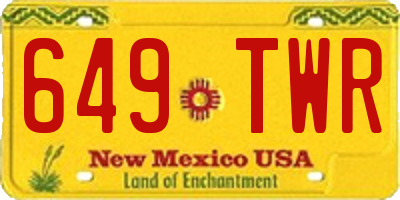 NM license plate 649TWR