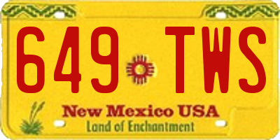 NM license plate 649TWS