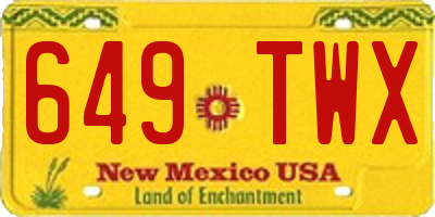 NM license plate 649TWX