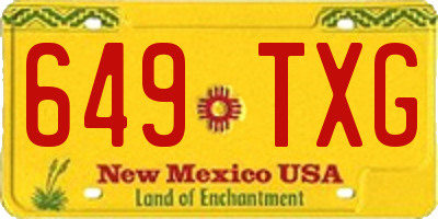 NM license plate 649TXG