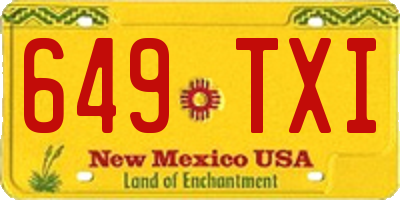NM license plate 649TXI