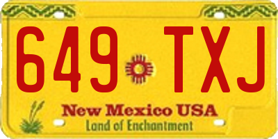 NM license plate 649TXJ