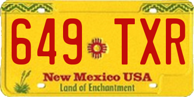 NM license plate 649TXR