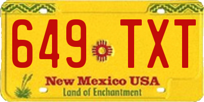 NM license plate 649TXT