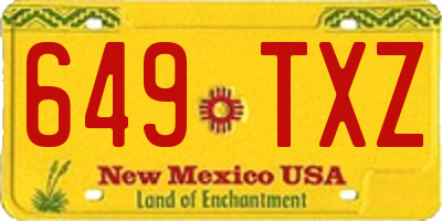 NM license plate 649TXZ