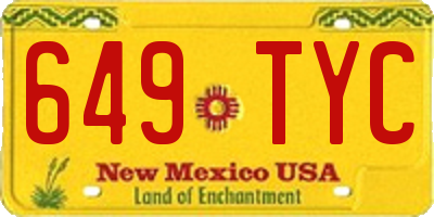 NM license plate 649TYC