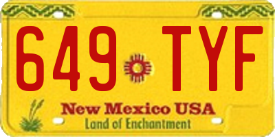 NM license plate 649TYF