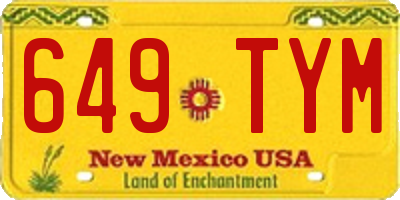 NM license plate 649TYM