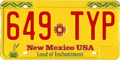 NM license plate 649TYP