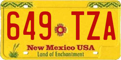 NM license plate 649TZA