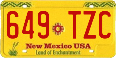 NM license plate 649TZC