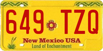 NM license plate 649TZQ